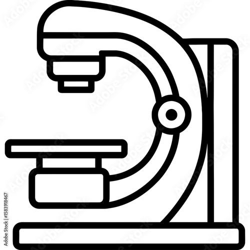 Radiotherapy linear accelerator outline icon vector