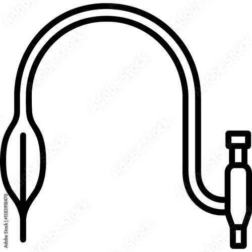 Cardiac catheter outline icon vector
