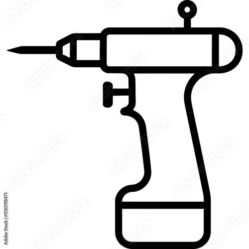 Neurosurgery drill outline icon vector