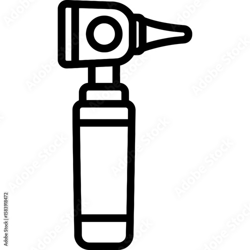 Otoscope outline icon vector for medical instrument