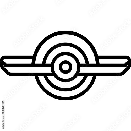 Onewheel device outline icon vector