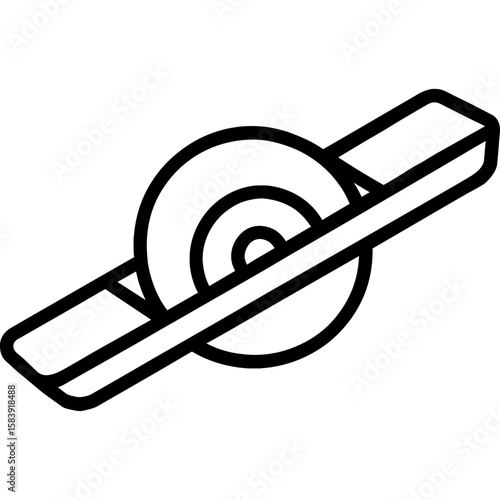 Onewheel device outline icon vector