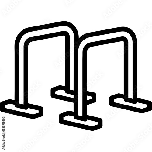 Parallel bars calisthenics equipment outline icon vector