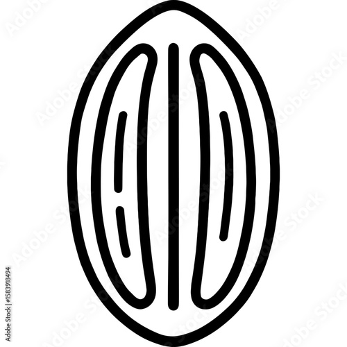 Pecan outline icon vector