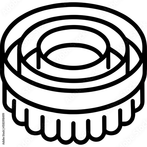 Pastry cutters nested outline icon vector
