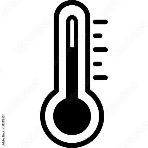 Thermometer outline icon vector