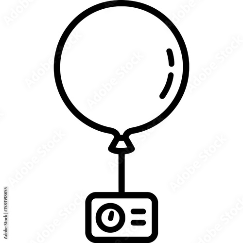 Weather balloon outline icon vector