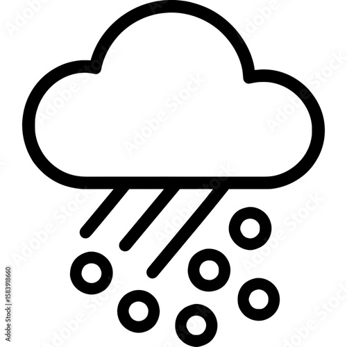 Hail weather cloud outline icon vector