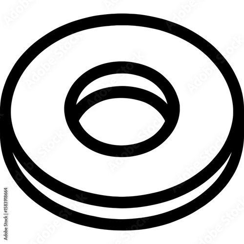 Washer outline icon vector