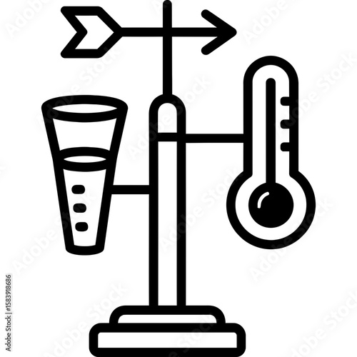Weather station outline icon vector