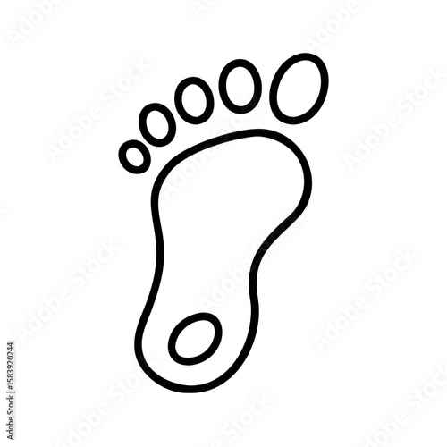 Outline of a human footprint in minimalistic style  