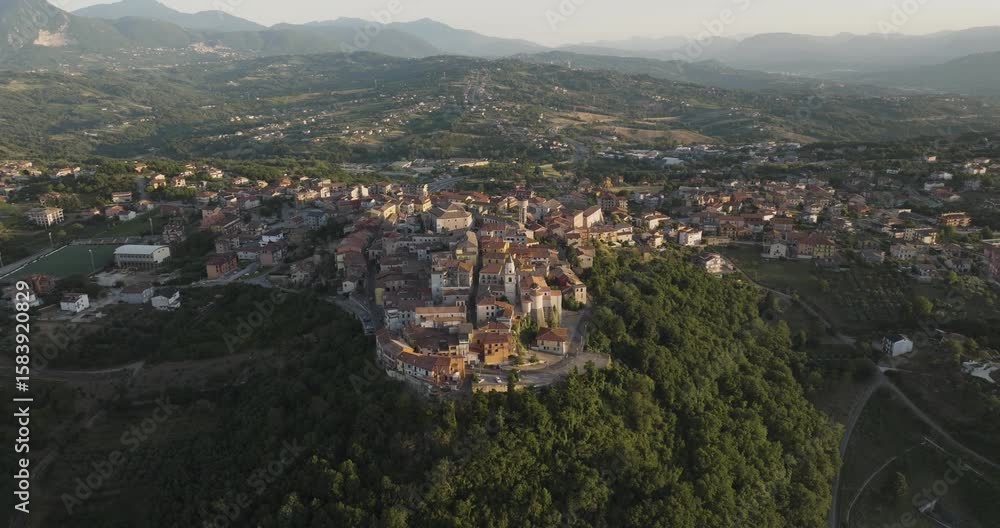 Aerial view of Montemiletto cityscape, Italy. Aerial view of Montemiletto cityscape, Italy.