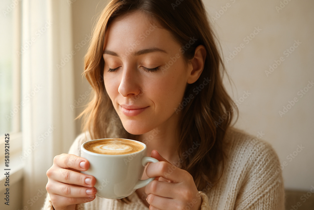 young woman drinking coffee young woman drinking coffee