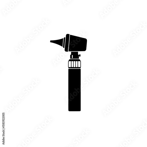 Medical Otoscope: An isolated, high-contrast depiction of an otoscope, a tool vital to healthcare and medical diagnosis.