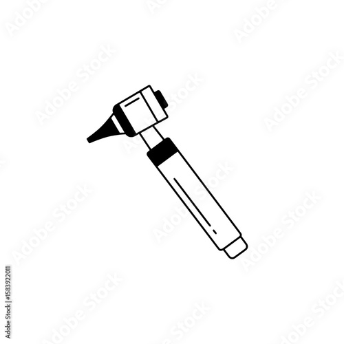 Otoscope Icon: Line art vector of otoscope for ear examination