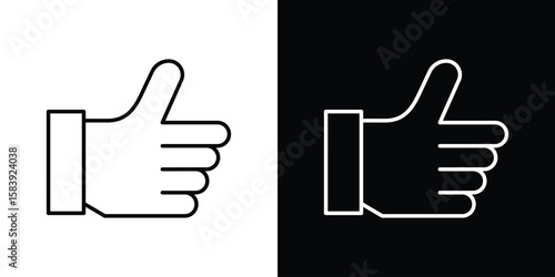 Thumb up icon for concept and graphic design. Collection of high quality black style vector icons