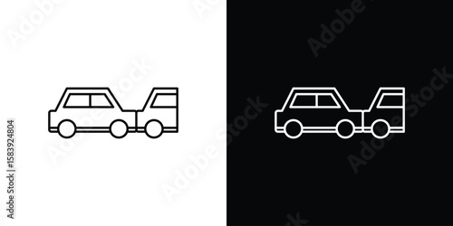 Rear end collision icon for concept and graphic design. Collection of high quality black style vector icons
