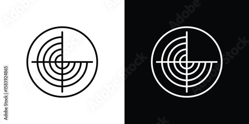 Radar detection icon for concept and graphic design. Collection of high quality black style vector icons
