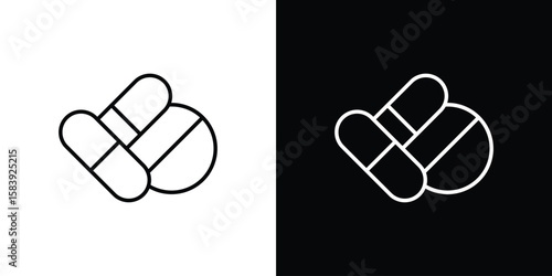 Pills icon for concept and graphic design. Collection of high quality black style vector icons
