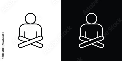 Meditating icon for concept and graphic design. Collection of high quality black style vector icons
