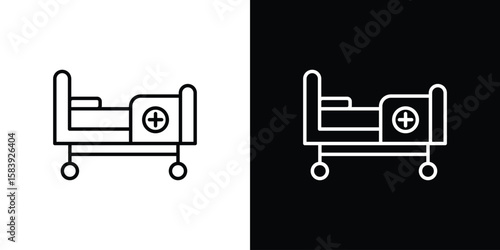 Hospital bed icon for concept and graphic design. Collection of high quality black style vector icons