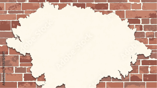 Weathered Brick wall background. Damaged brick wall texture. Illustration of a weathered brick wall.