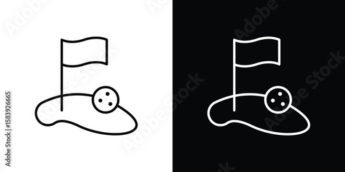 Golf yard icon for concept and graphic design. Collection of high quality black style vector icons