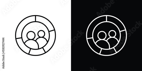 Demographics icon for concept and graphic design. Collection of high quality black style vector icons