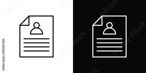 Curriculum icon for concept and graphic design. Collection of high quality black style vector icons