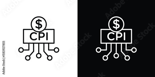 Consumer prices index icon for concept and graphic design. Collection of high quality black style vector icons