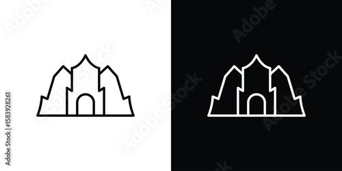cave icon for concept and graphic design. Collection of high quality black style vector icons