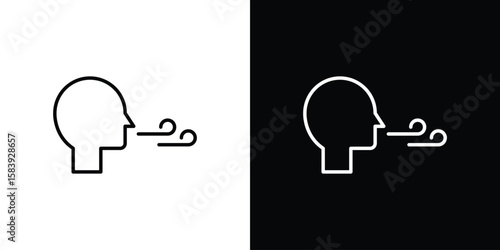 Breath icon for concept and graphic design. Collection of high quality black style vector icons