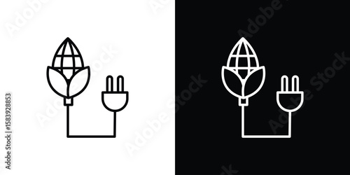 Biomass energy icon for concept and graphic design. Collection of high quality black style vector icons