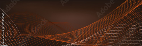 Abstract Music background. Big Data Particle Flow Visualisation chemical industry. Science infographic futuristic illustration. Sound wave. Premium background design with mocha mousse sound wave