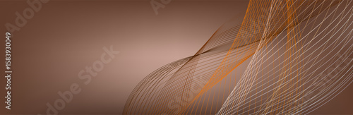 Abstract Music background. Big Data Particle Flow Visualisation chemical industry. Science infographic futuristic illustration. Sound wave. Premium background design with mocha mousse sound wave