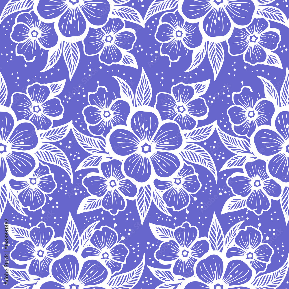 custom made wallpaper toronto digitalsimple seamless blue and white floral pattern, texture, design