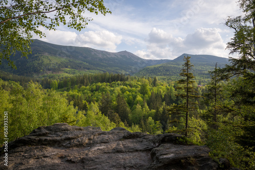 Fototapeta Naklejka Na Ścianę i Meble -  Sniezka Mountain Peak with Observatory, Karkonosze National Park, Poland