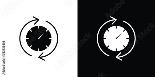 Uptime and downtime icon glyphs vectors. Web flat pack.