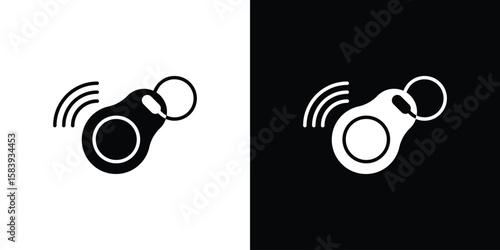 RFID key tag icon glyphs vectors. Web flat pack.