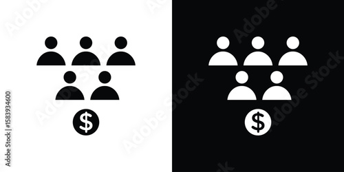 Ponzi scheme icon glyphs vectors. Web flat pack.