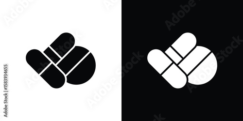 Pills icon glyphs vectors. Web flat pack.