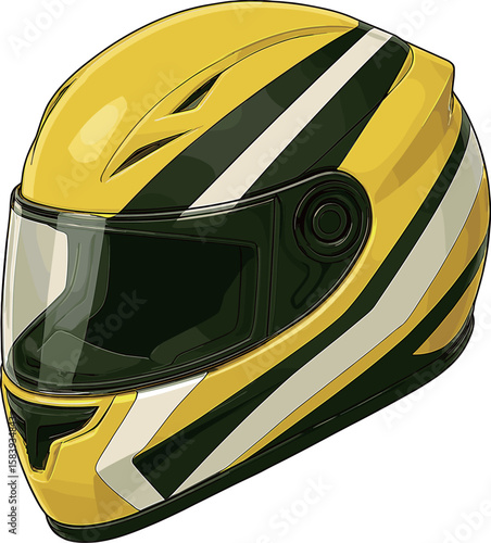 黄色フルフェイスヘルメットのイラスト