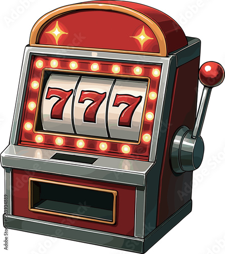 7が揃ったスロットマシンのイラスト