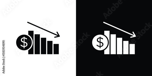 Operating profit loss icon glyphs vectors. Web flat pack.