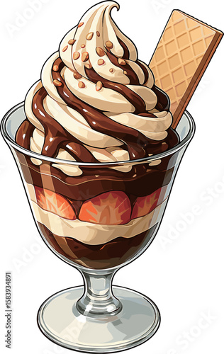 チョコサンデーのイラスト