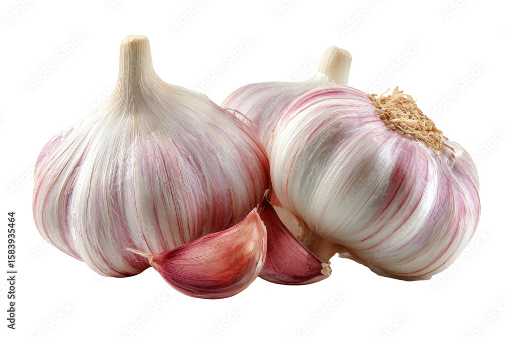 Obraz premium Garlic isolated on transparent or white background
