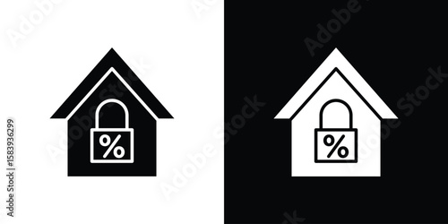 Fixed rate mortgage icon glyphs vectors. Web flat pack.