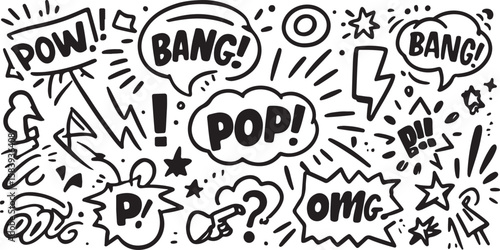 Comic book style sound effects and exclamations vector