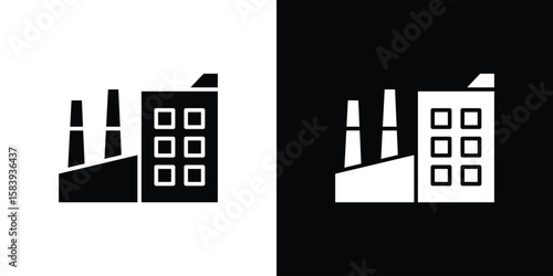 Factory icon glyphs vectors. Web flat pack.