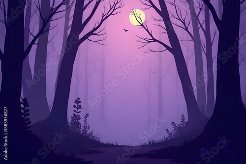 halloween background with a tree